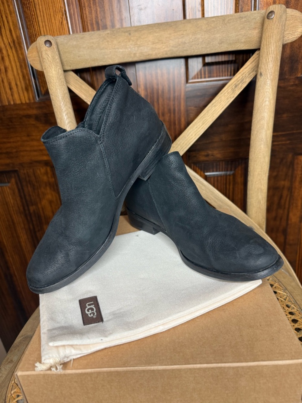 UGG Women’s Black Chukka Ankle Boots - Slip-On Leather